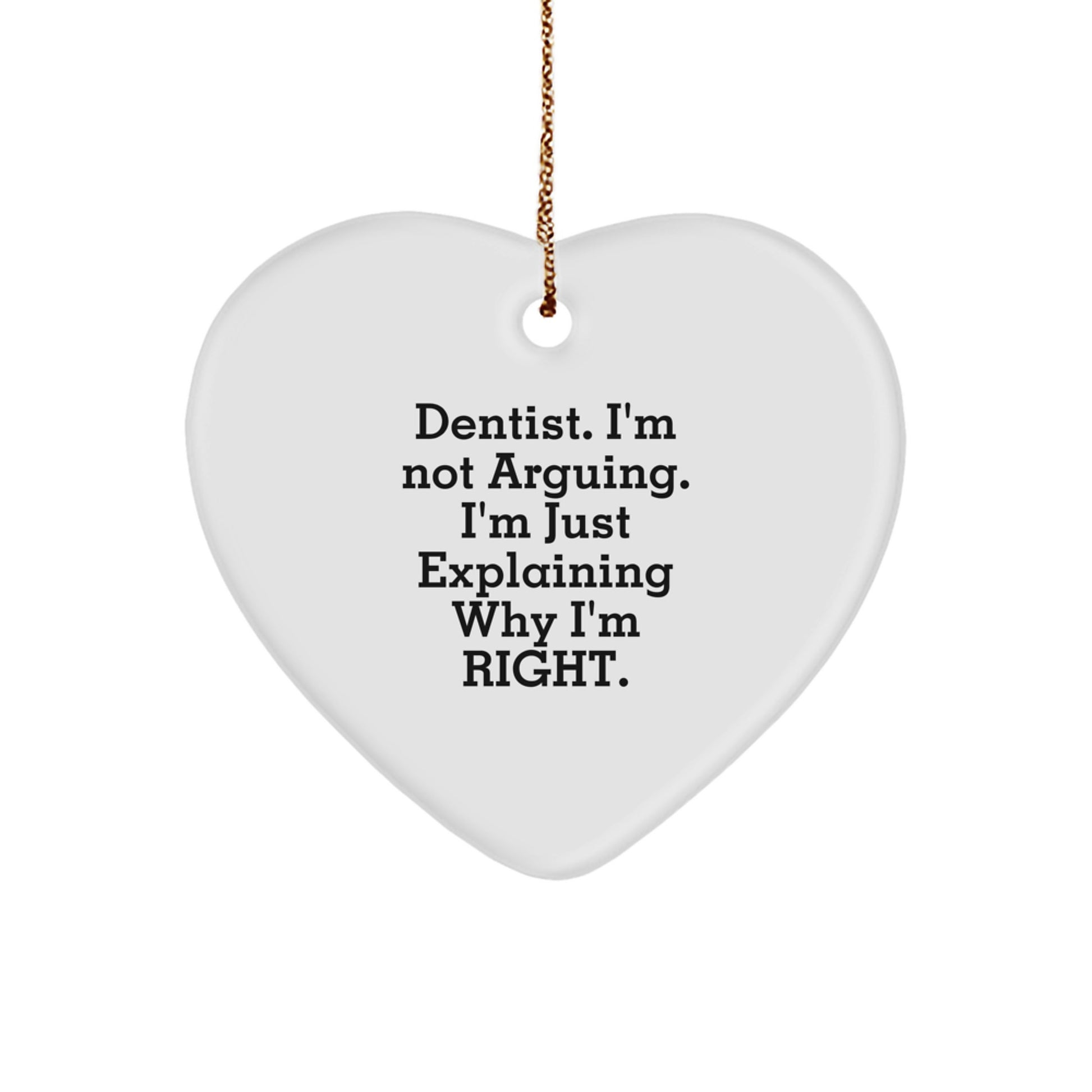 Funny Dentist Heart Ornament Gifts for Dentists from Friends, Heart Shaped Christmas Unique Ornaments - Image 1