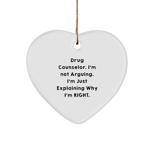 Christmas Gift for Her Drug Counselor Heart Ornament Present - Image 1
