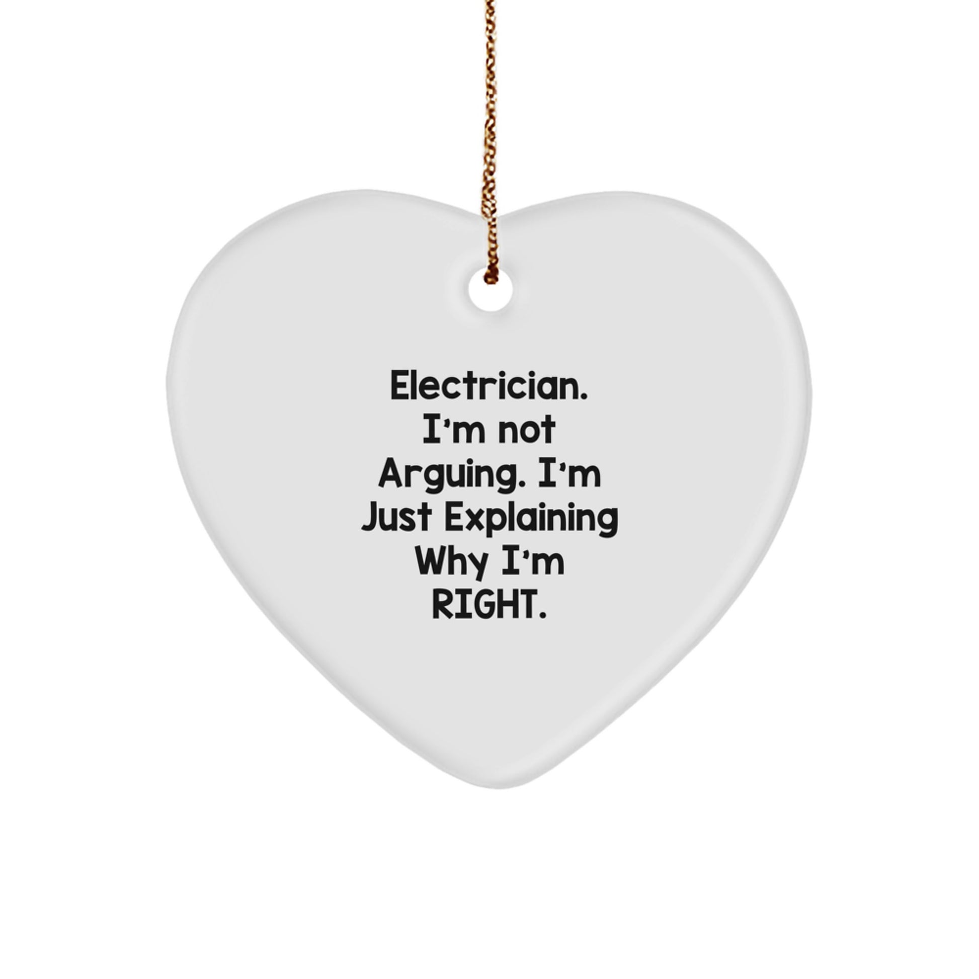 Bold Electrician Heart Ornament Christmas Unique Gift for Friends Novelty - Image 1