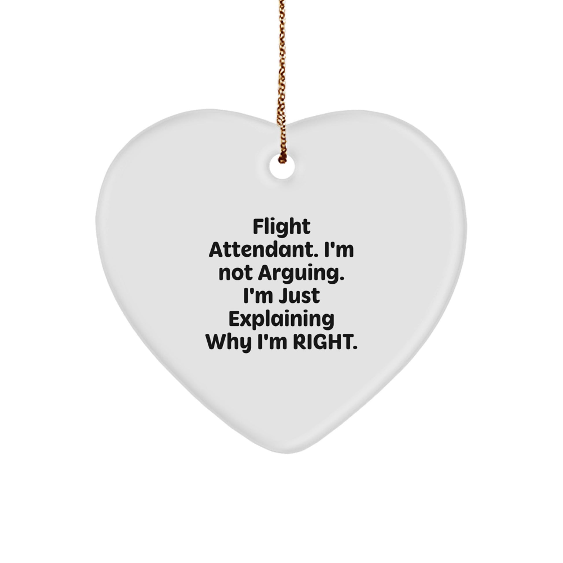 Flight Attendant Humor Gifts from Friends to Coworkers Unique Christmas Ornaments Quote 'I'm Not Arguing. I'm Just Explaining Why I'm Right.' for Flight Attendants - Image 1