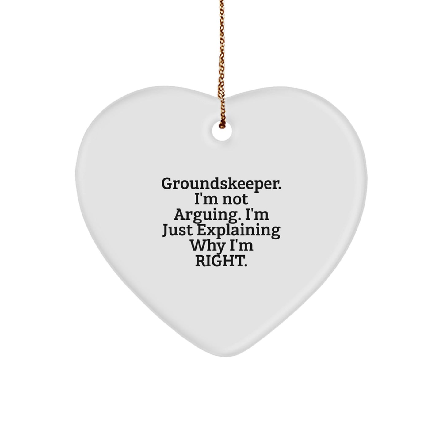 Christmas Unique Gift for Her groundskeeper Heart Ornament Festive Present - Image 1