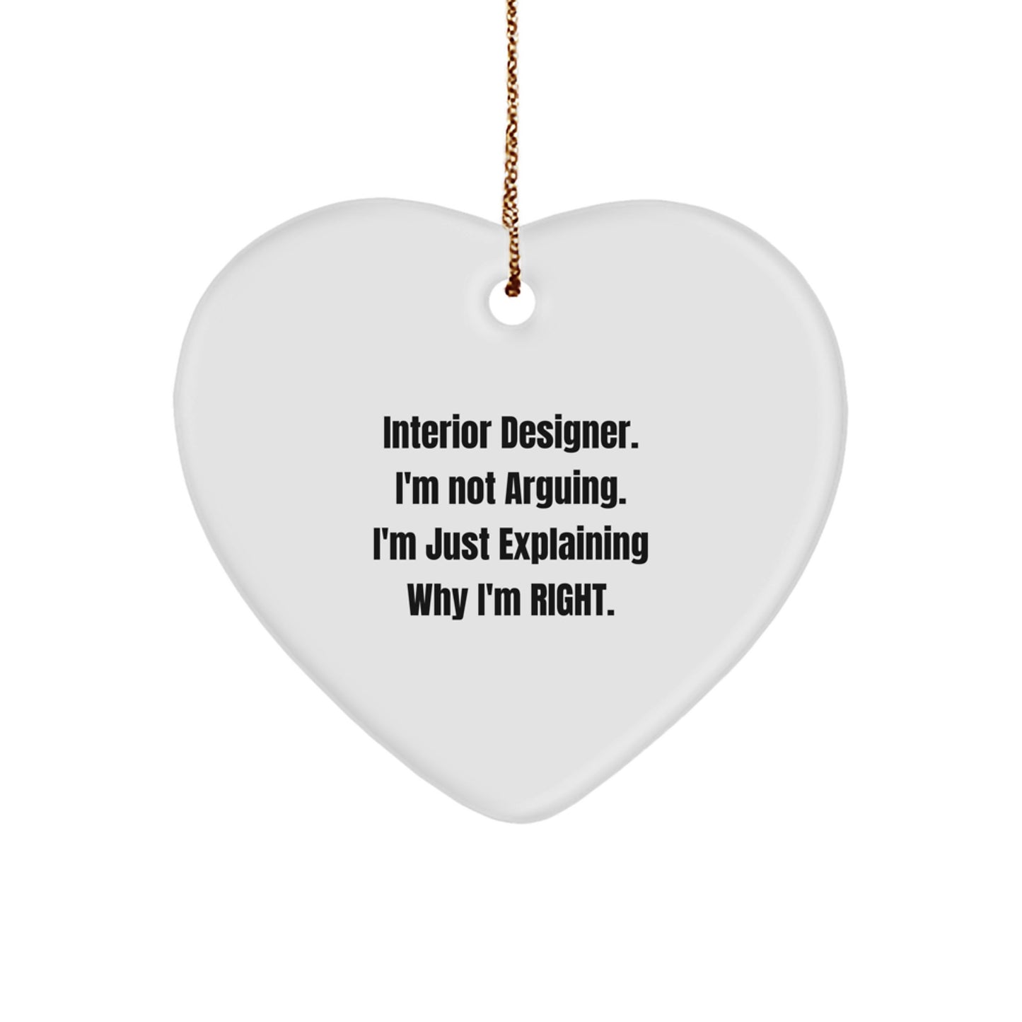 Funny Interior Designer Heart Ornament Gifts from Friends to Interior Designer for Christmas Unique Decorations - Image 1