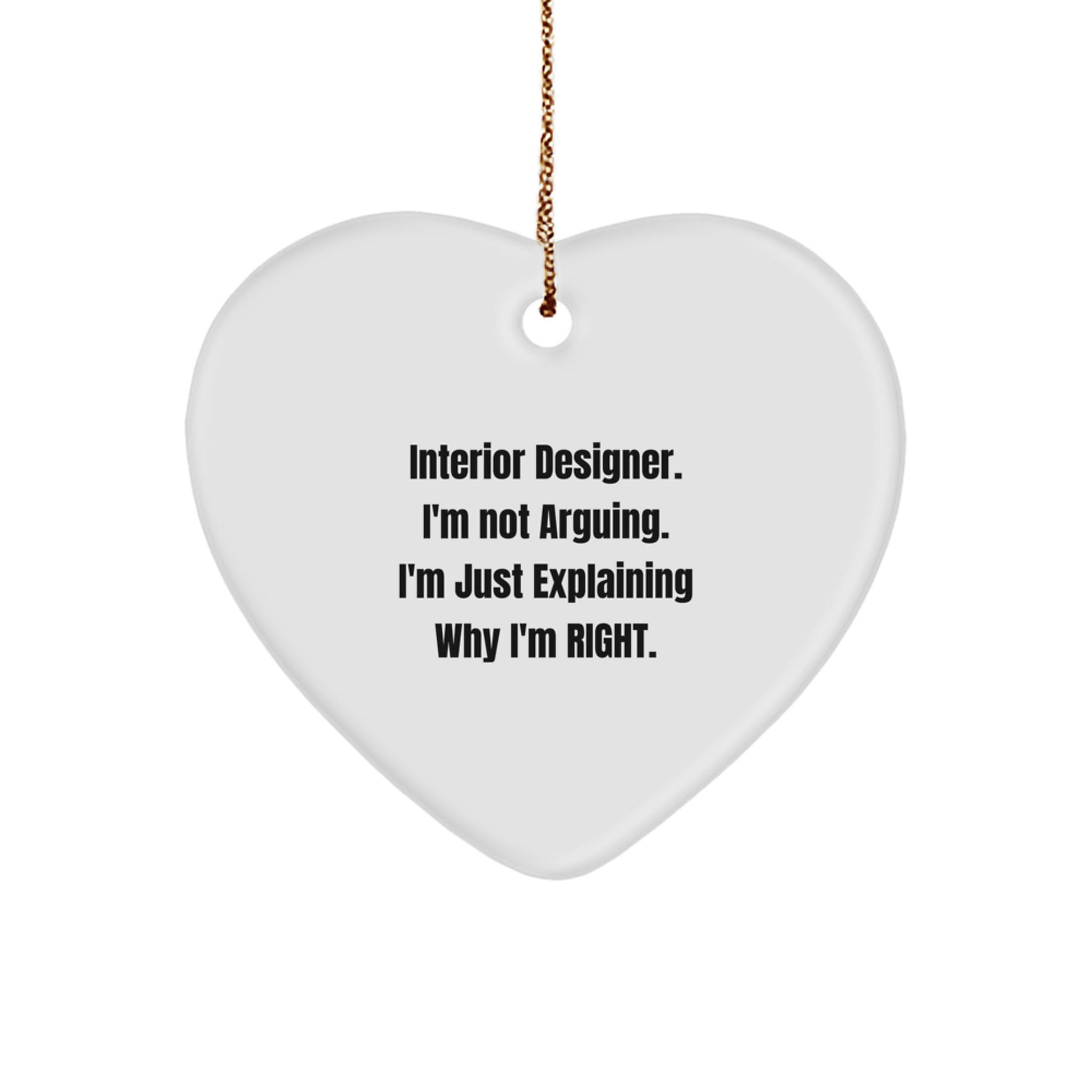 Funny Interior Designer Heart Ornament Gifts from Friends to Interior Designer for Christmas Unique Decorations - Image 1