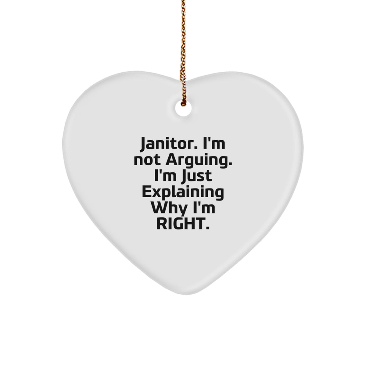 Witty Janitor Christmas Ornament for Friends Gift – I'm Not Arguing - Image 1