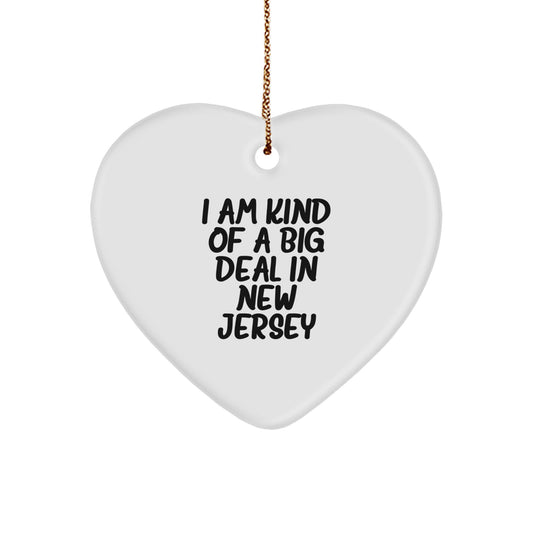 New Jersey Heart Ornament Funny Quote Gifts from Friends to New Jersey Men and Women - Image 1