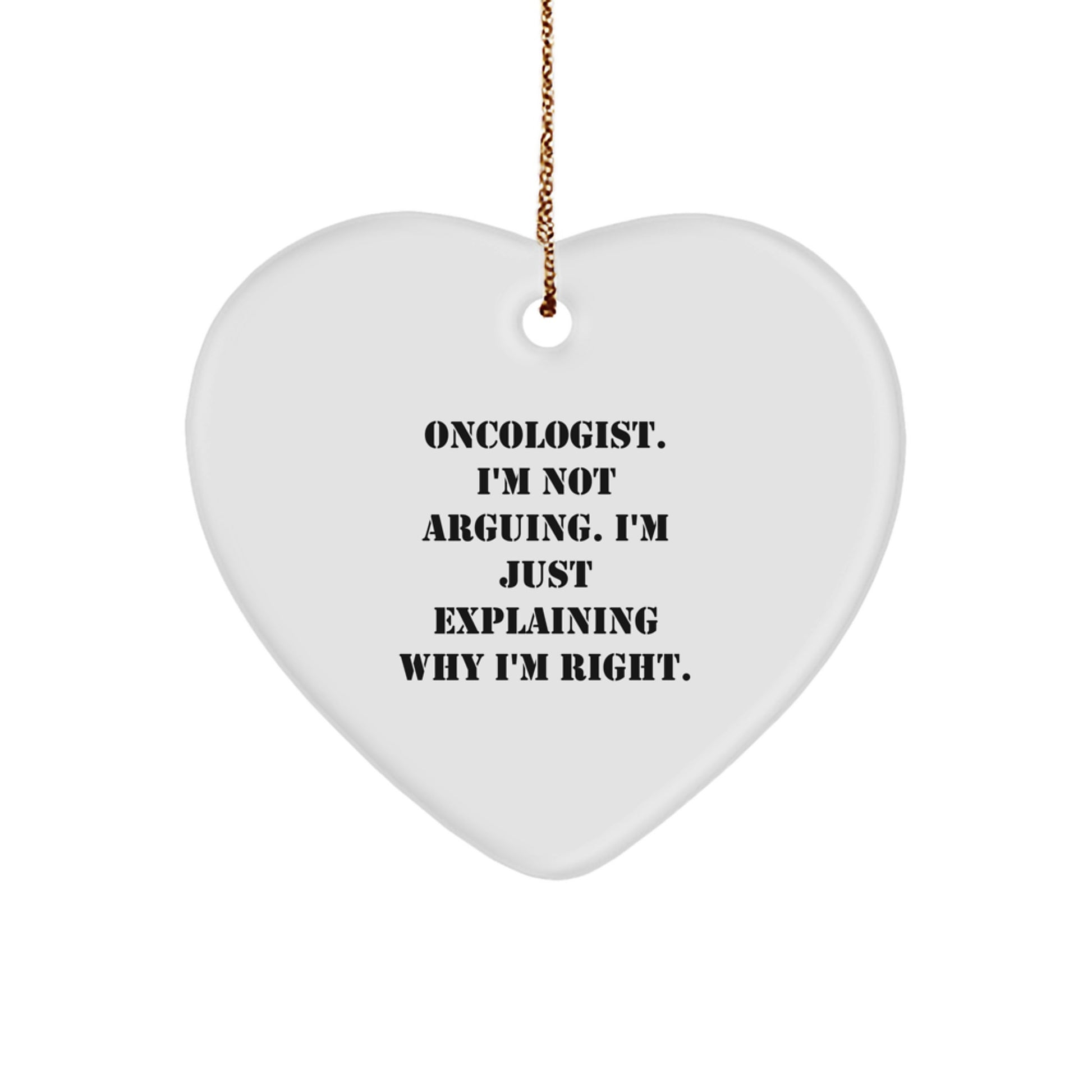 Funny Oncologist Gifts, Heart Ornament, Christmas Unique Gifts from Friends for Oncologist - Image 1