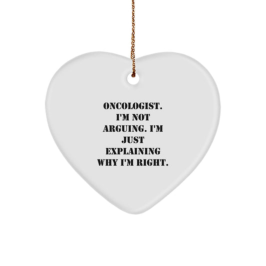Funny Oncologist Gifts, Heart Ornament, Christmas Unique Gifts from Friends for Oncologist - Image 1