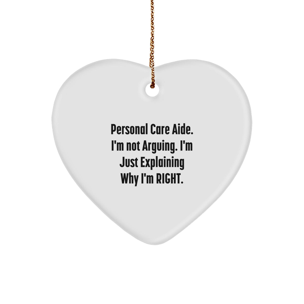 Witty Personal Care Aide Christmas Ornament for Friends Gift - Image 1