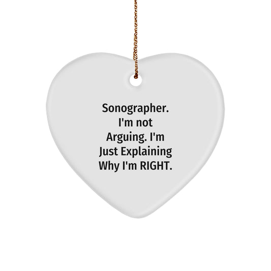 Funny Sonographer Gifts from Friends, Heart Ornament for Sonographers, Christmas Unique Gifts for Sonographer - Image 1