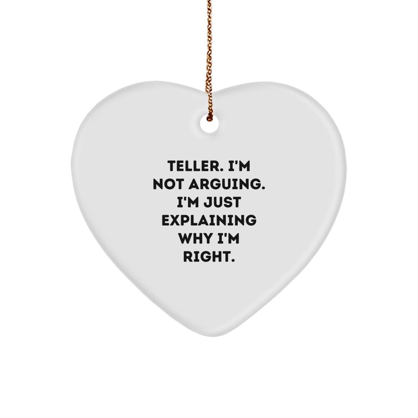 Funny Teller Heart Ornament Gifts from Loved Ones for Teller Christmas Unique - Image 1