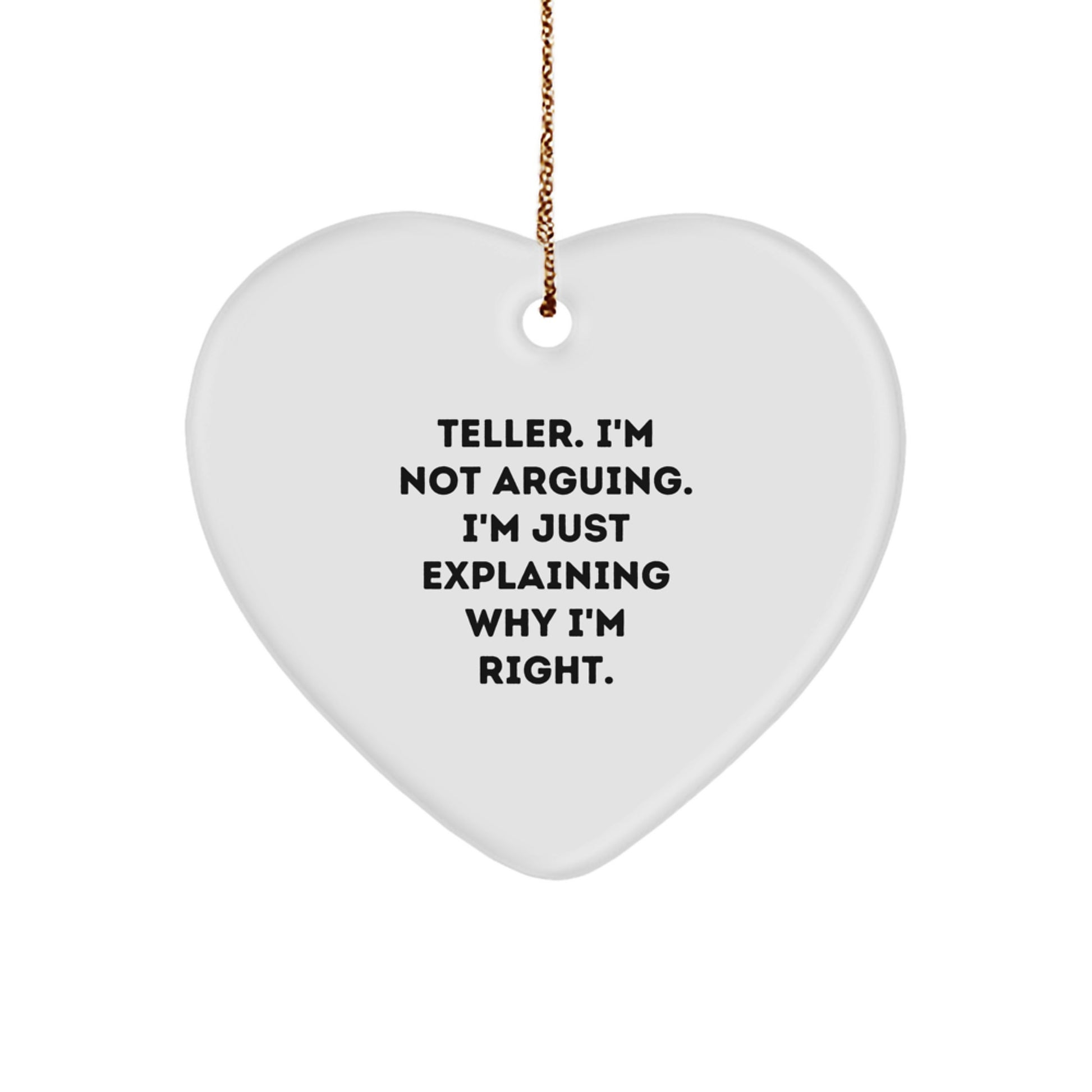 Funny Teller Heart Ornament Gifts from Loved Ones for Teller Christmas Unique - Image 1
