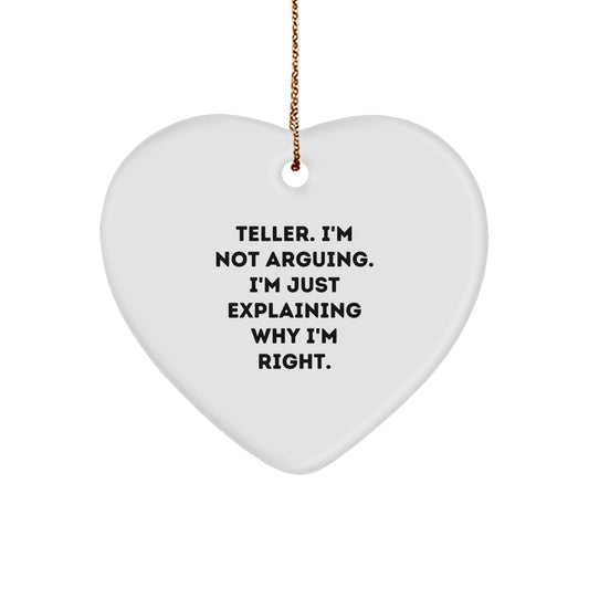 Funny Teller Heart Ornament Gifts from Loved Ones for Teller Christmas Unique - Image 1