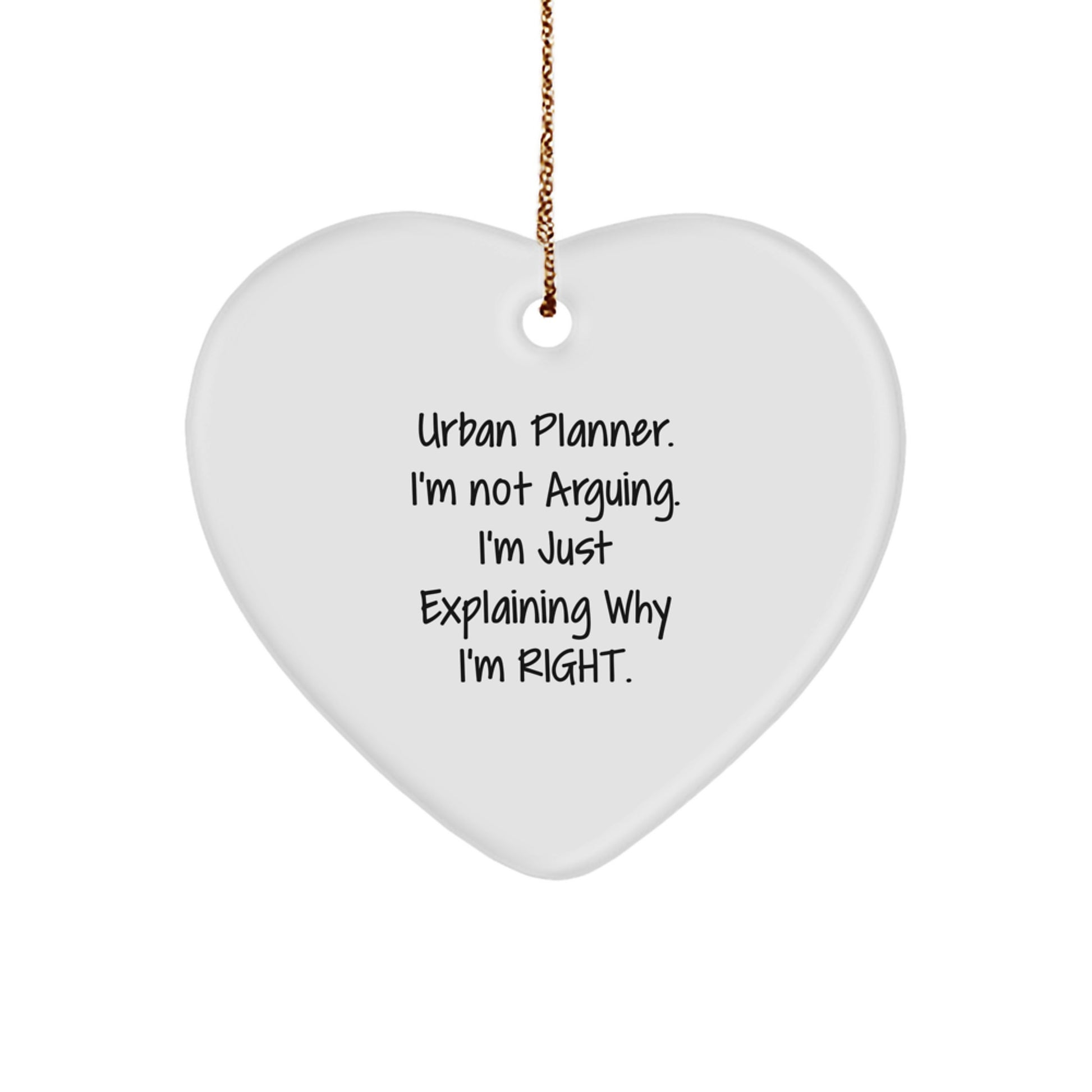 Funny Quote Heart Ornament for Urban Planner Gifts from Friends and Family - Christmas Unique Gifts - Image 1