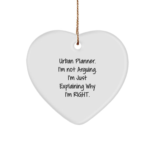 Funny Quote Heart Ornament for Urban Planner Gifts from Friends and Family - Christmas Unique Gifts - Image 1