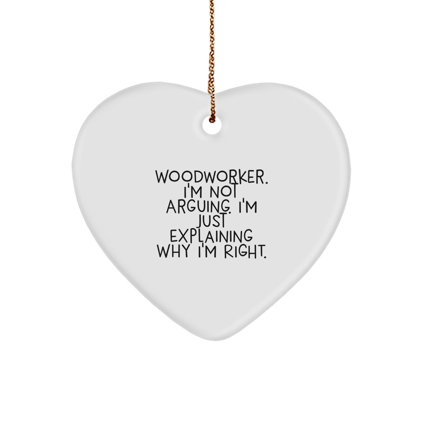 Woodworker Heart Ornament Idea for Coworkers Christmas Fun Gift - Image 1