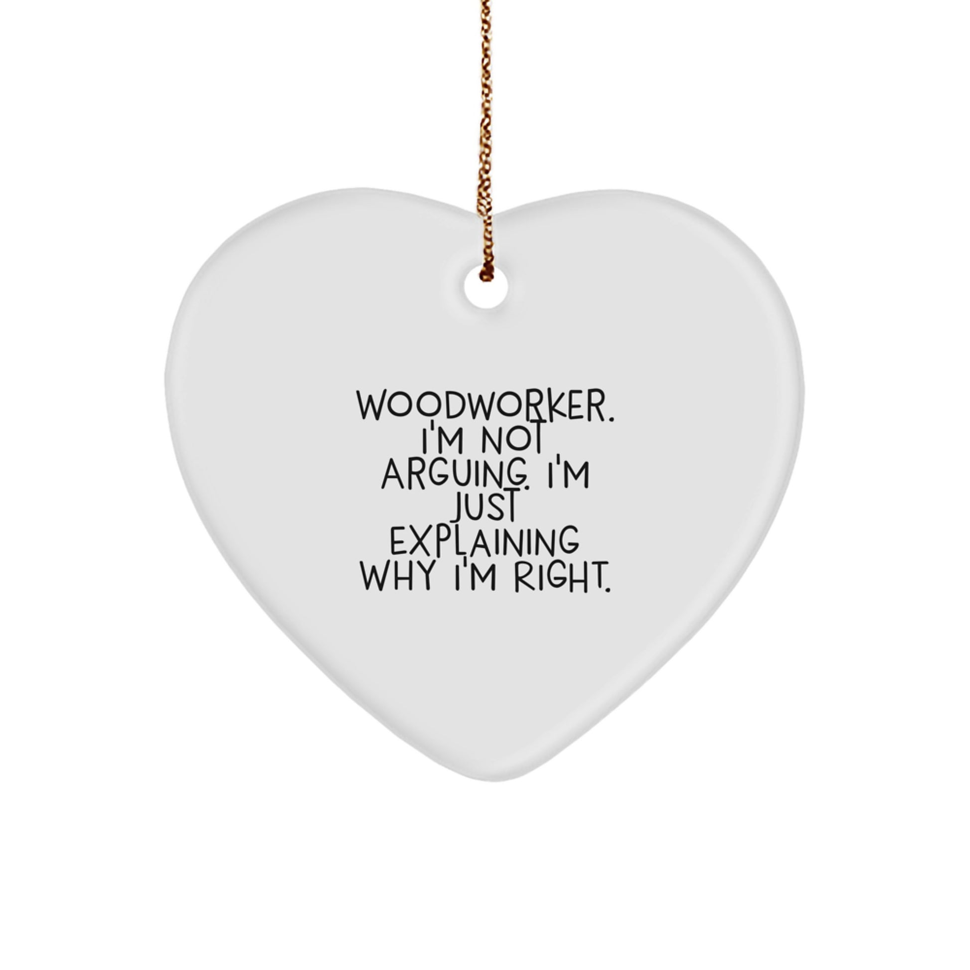 Woodworker Heart Ornament Idea for Coworkers Christmas Fun Gift - Image 1
