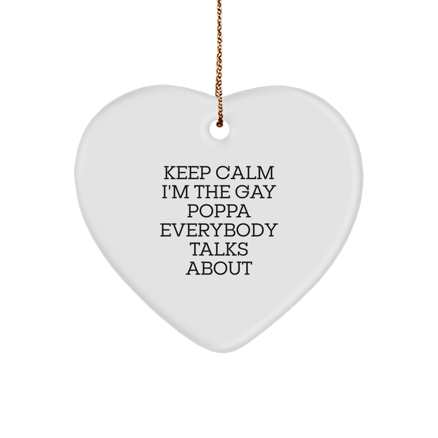 Funny Poppa Heart Ornament Gifts from Men, Women, Friends, Coworkers, Family - Unique Christmas Decorations for Poppa - Image 1
