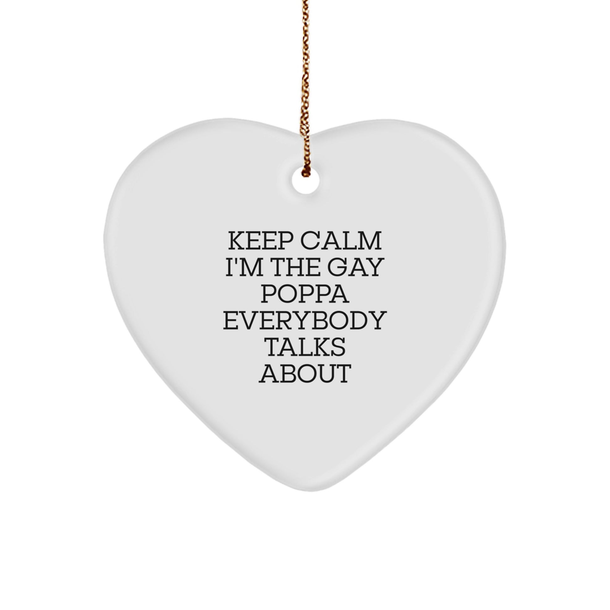 Funny Poppa Heart Ornament Gifts from Men, Women, Friends, Coworkers, Family - Unique Christmas Decorations for Poppa - Image 1