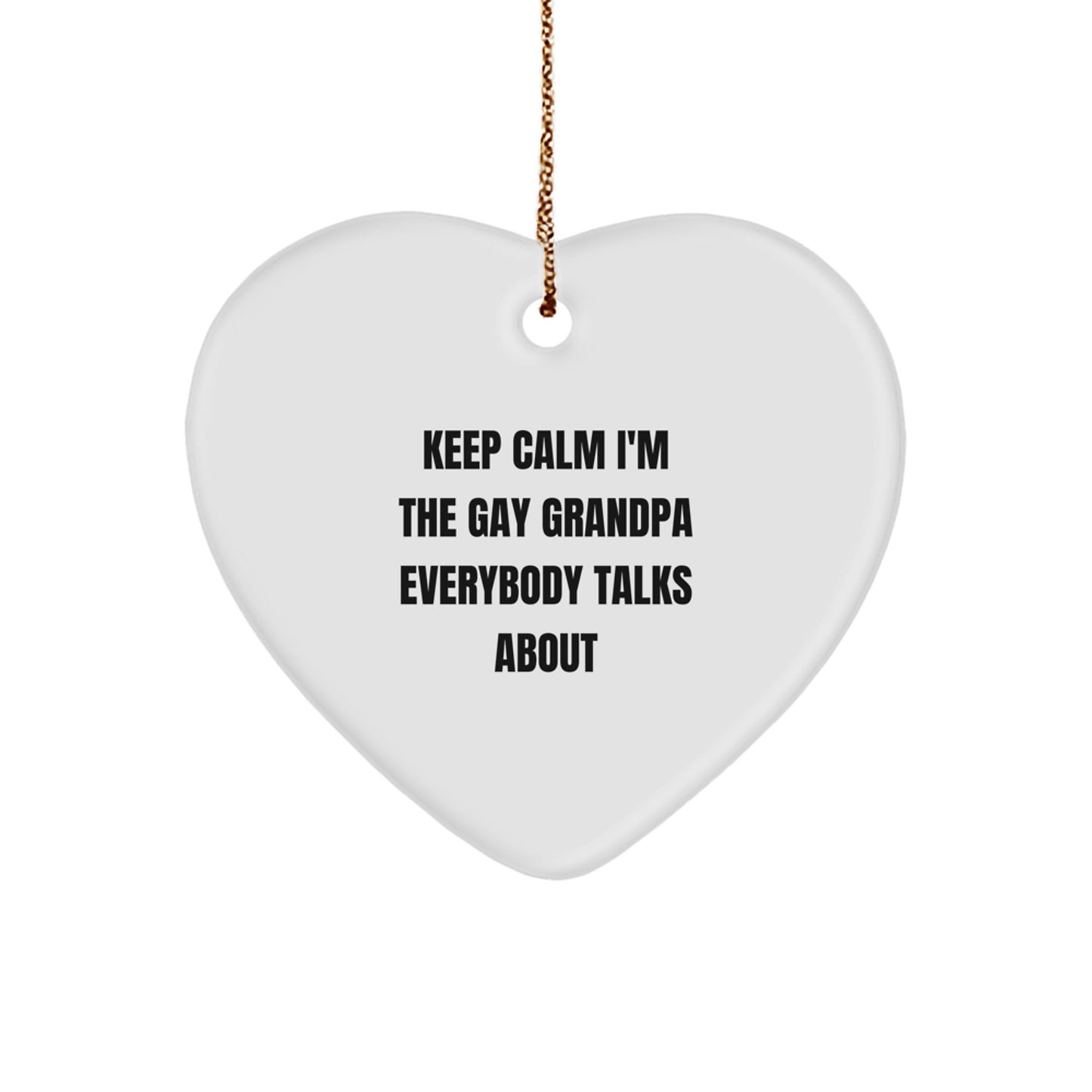 Funny Grandpa Heart Ornament Gifts from Men to Grandpa, Heart Shaped Keepsake for Grandpa's Christmas - Image 1