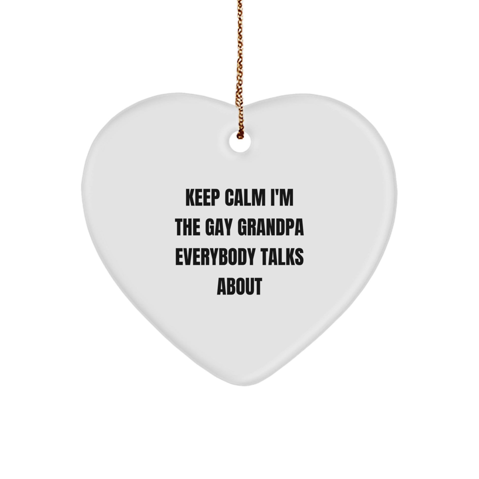 Funny Grandpa Heart Ornament Gifts from Men to Grandpa, Heart Shaped Keepsake for Grandpa's Christmas - Image 1
