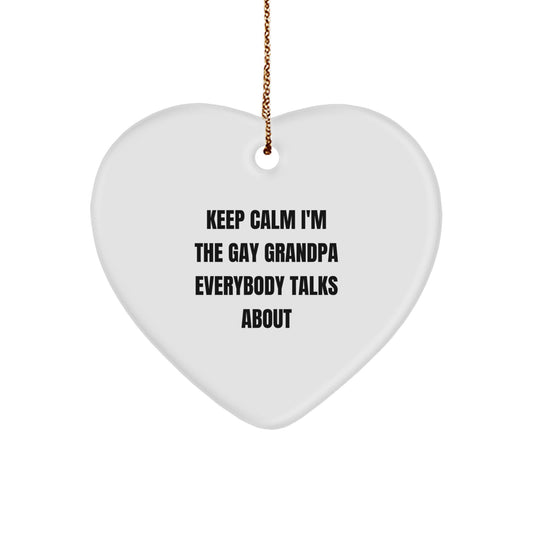 Funny Grandpa Heart Ornament Gifts from Men to Grandpa, Heart Shaped Keepsake for Grandpa's Christmas - Image 1