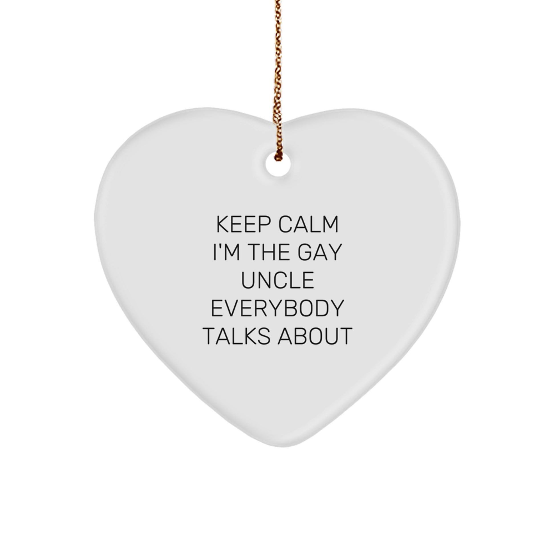 Funny Gay Uncle Heart Ornament Gifts from Men to Unkles for Christmas Unique - Image 1