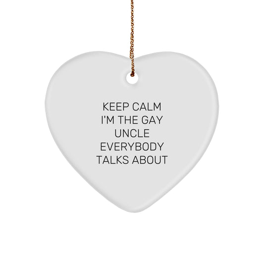 Funny Gay Uncle Heart Ornament Gifts from Men to Unkles for Christmas Unique - Image 1