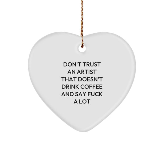 Funny Artist Heart Ornament Gifts from Men, Gifts for Artist, Christmas Unique Presents - Image 1