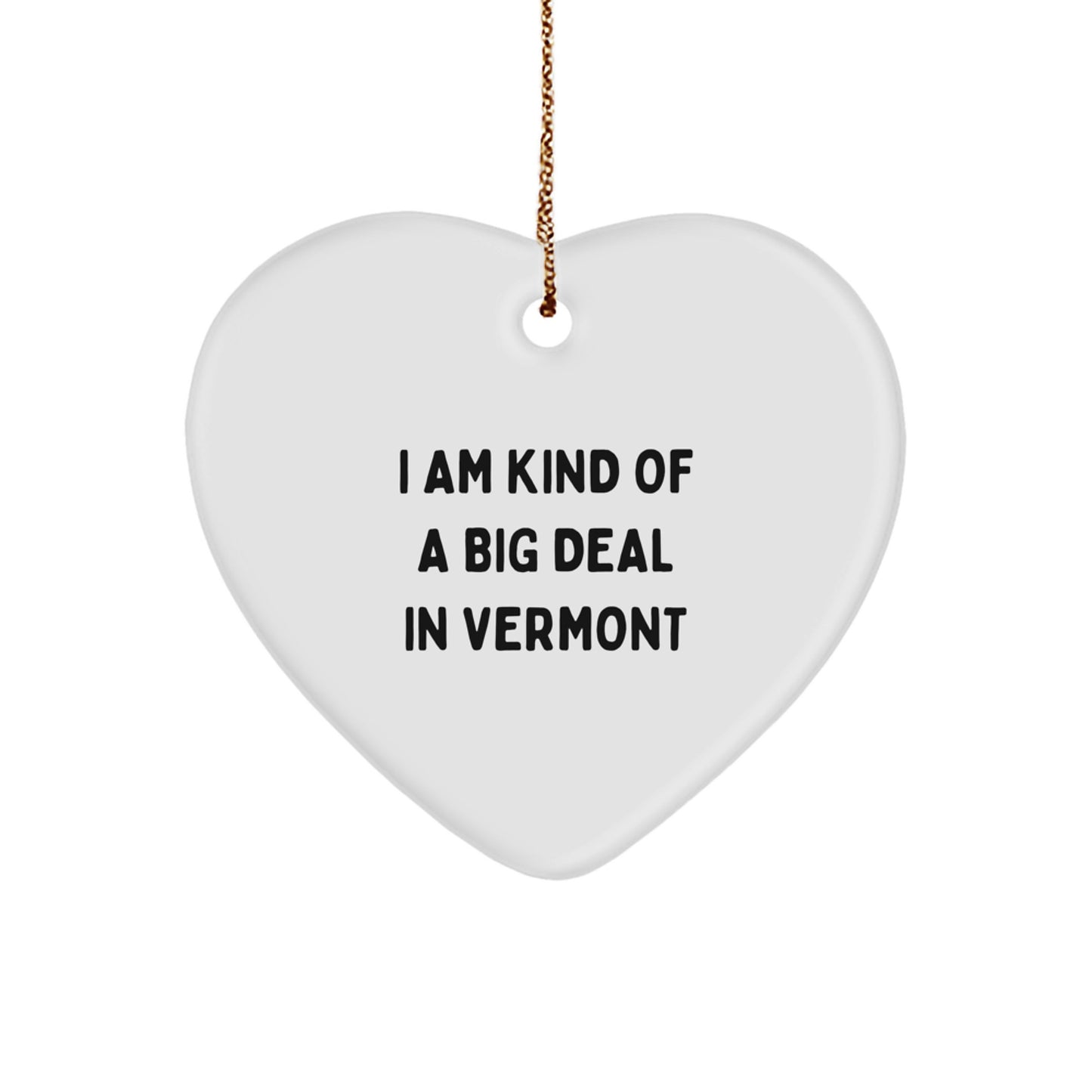 Funny Vermont Heart Ornament Gift for Friends and Family from the Green Mountain State - Image 1