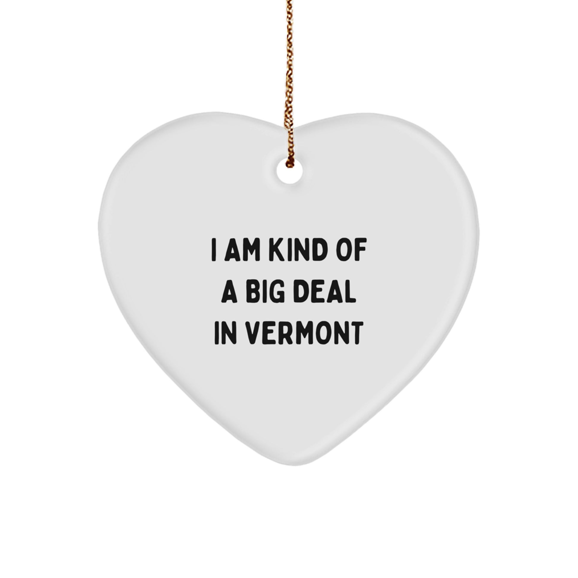 Funny Vermont Heart Ornament Gift for Friends and Family from the Green Mountain State - Image 1