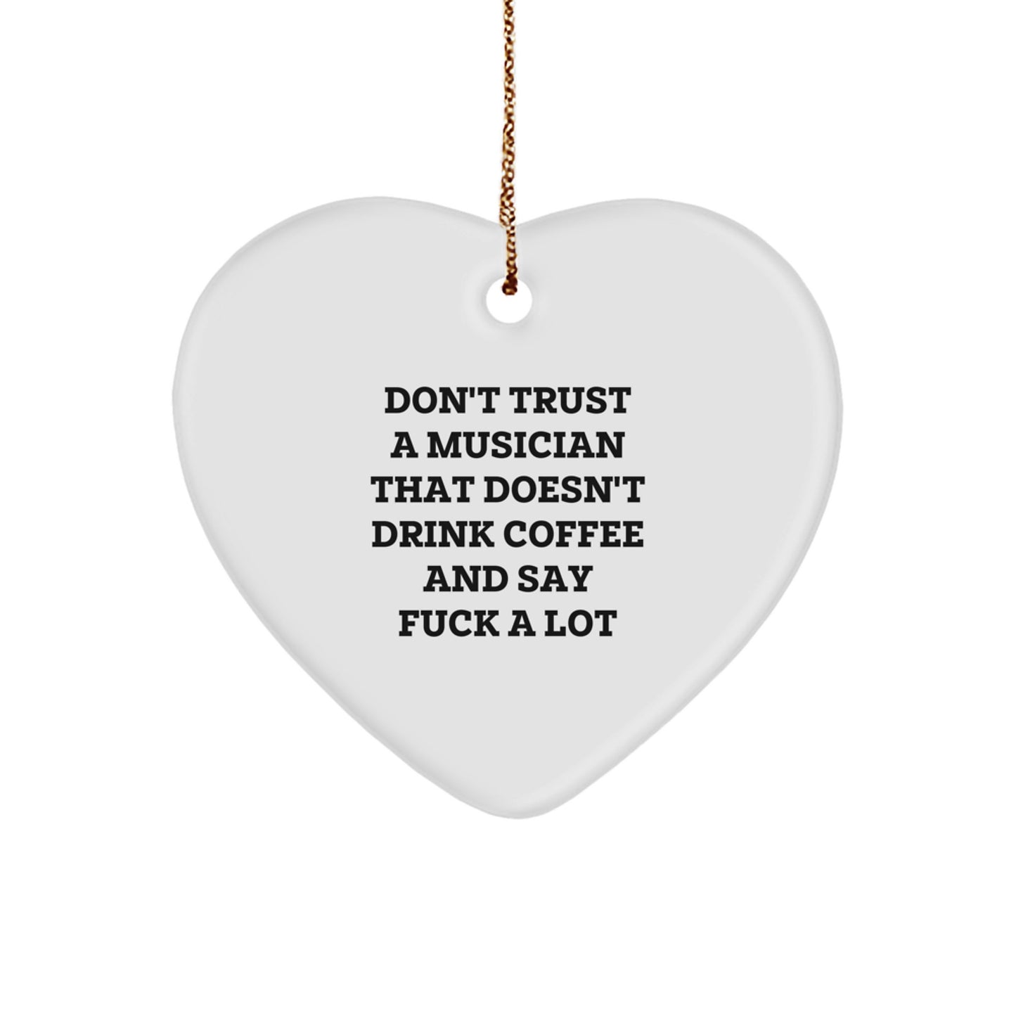 Funny Musician Gifts for Christmas Unique Heart Ornament, Gifts for Men, Women, Friends, or Family from Musician Lovers - Image 1