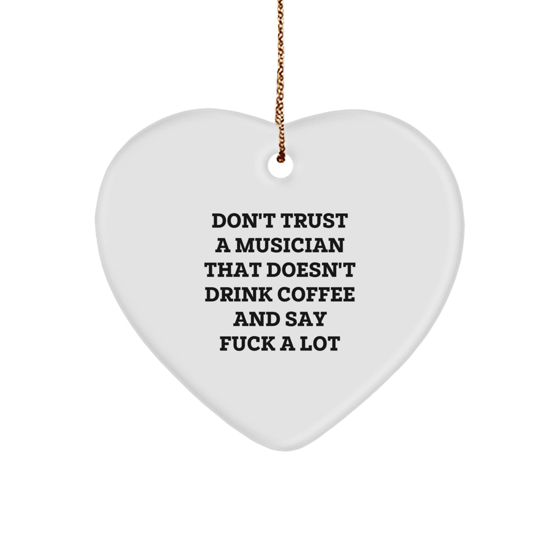 Funny Musician Gifts for Christmas Unique Heart Ornament, Gifts for Men, Women, Friends, or Family from Musician Lovers - Image 1