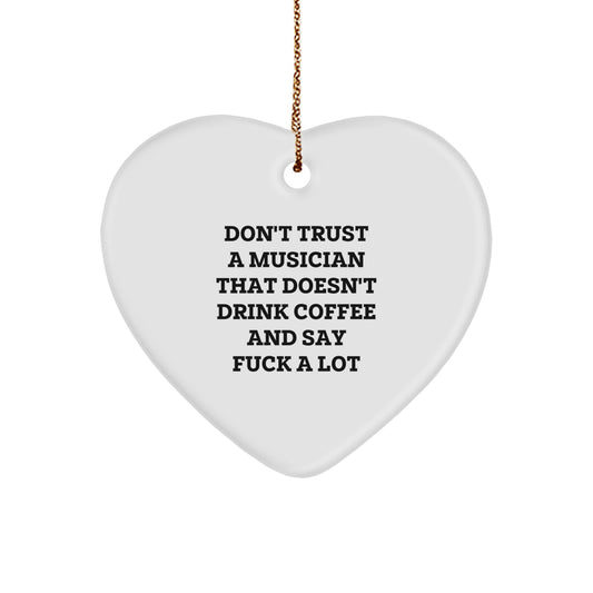 Funny Musician Gifts for Christmas Unique Heart Ornament, Gifts for Men, Women, Friends, or Family from Musician Lovers - Image 1