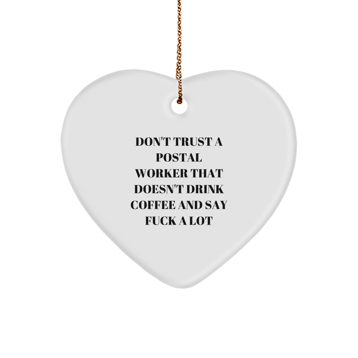 Postal Worker Heart Ornament Funny Christmas Unique Gift for Her Present - Image 1