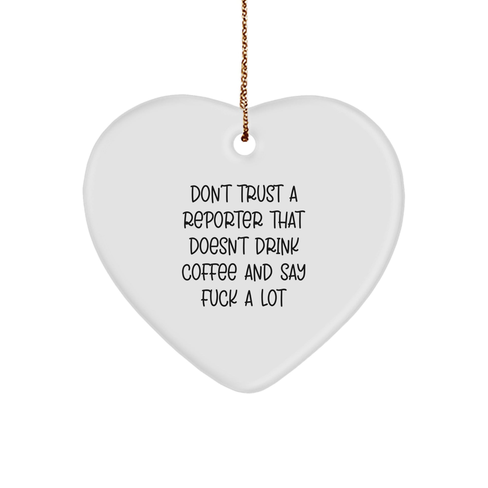 For Him Reporter Heart Ornament Gift Keepsake Christmas Coffee Lover - Image 1