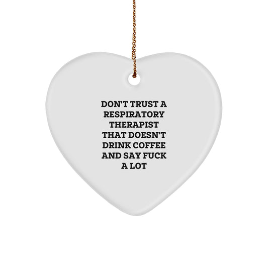 'Funny Gift for Respiratory Therapist Friends from Men - Heart Ornament for Christmas Unique Gifts' - Image 1