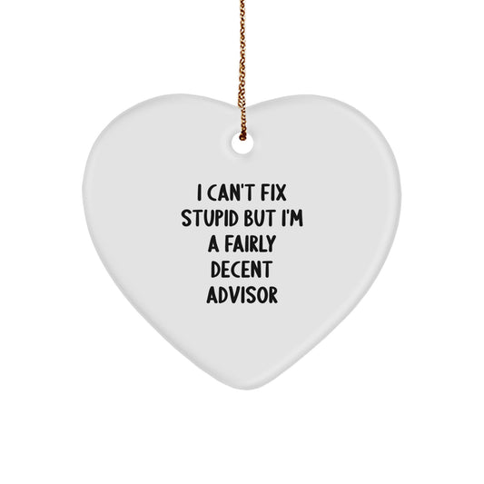 Funny Heart Ornament Gift from Friends to Advisors for Christmas Unique Decorations - Image 1
