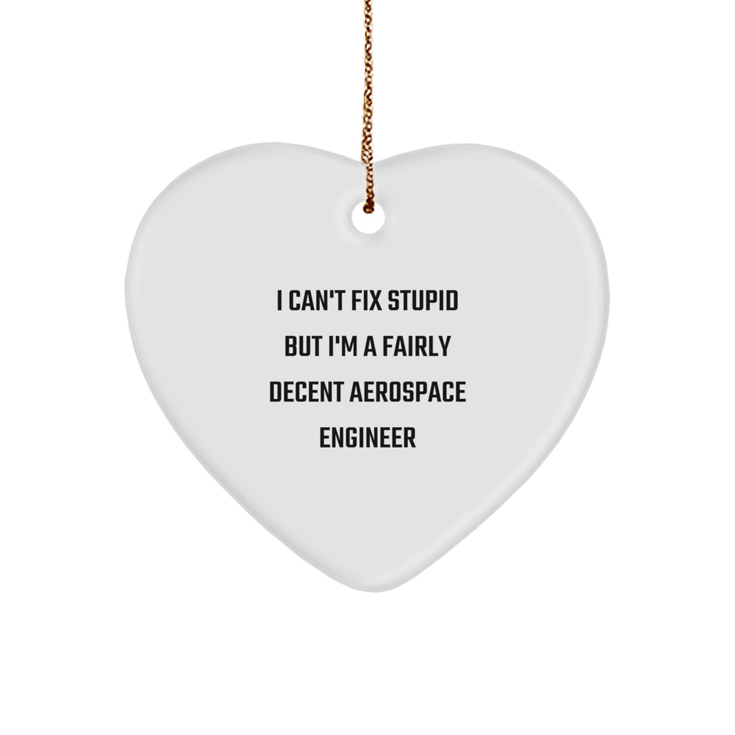 Funny Aerospace Engineer Gifts from Men for Women, Christmas Unique Heart Ornaments for the Girl Who Loves Space - Image 1