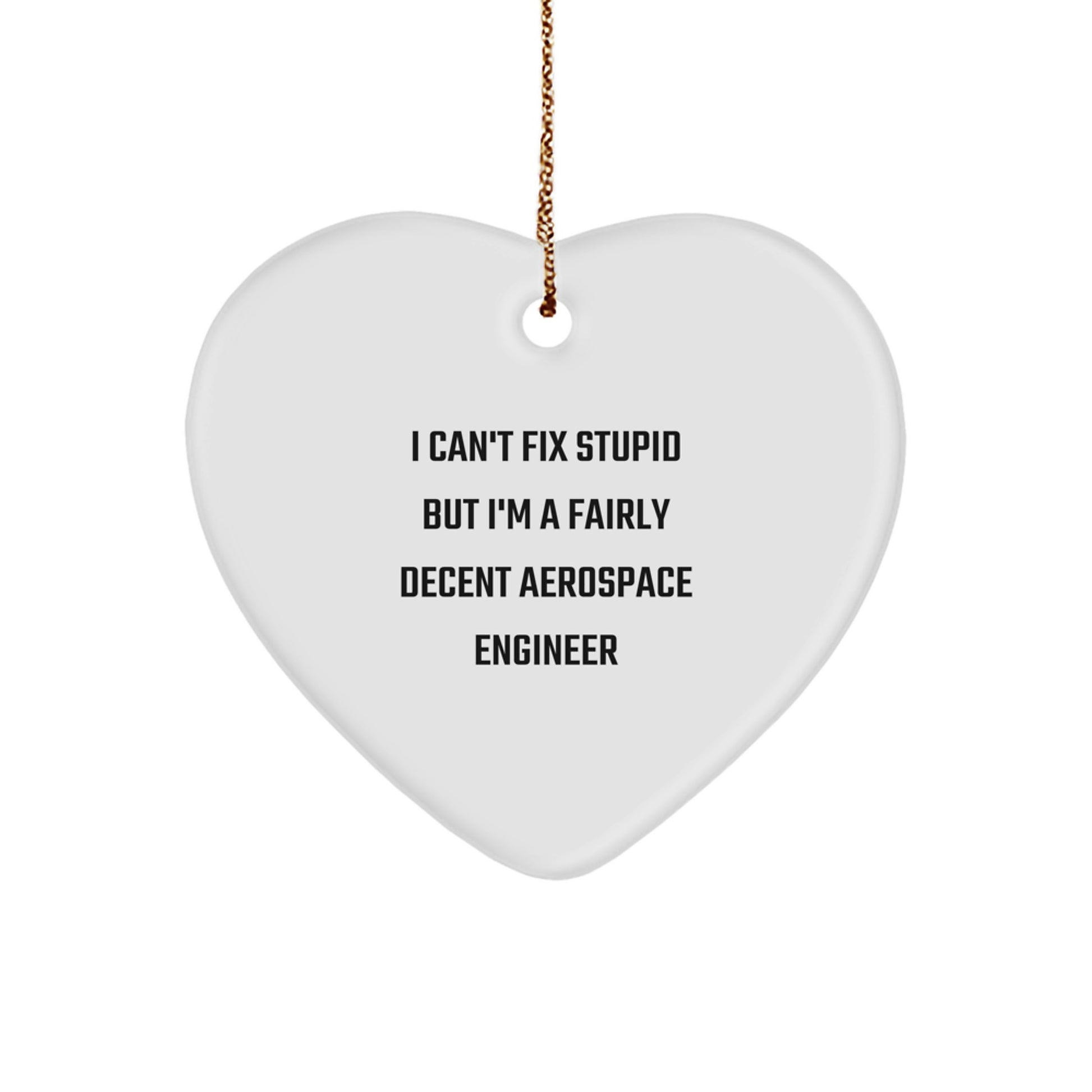 Funny Aerospace Engineer Gifts from Men for Women, Christmas Unique Heart Ornaments for the Girl Who Loves Space - Image 1