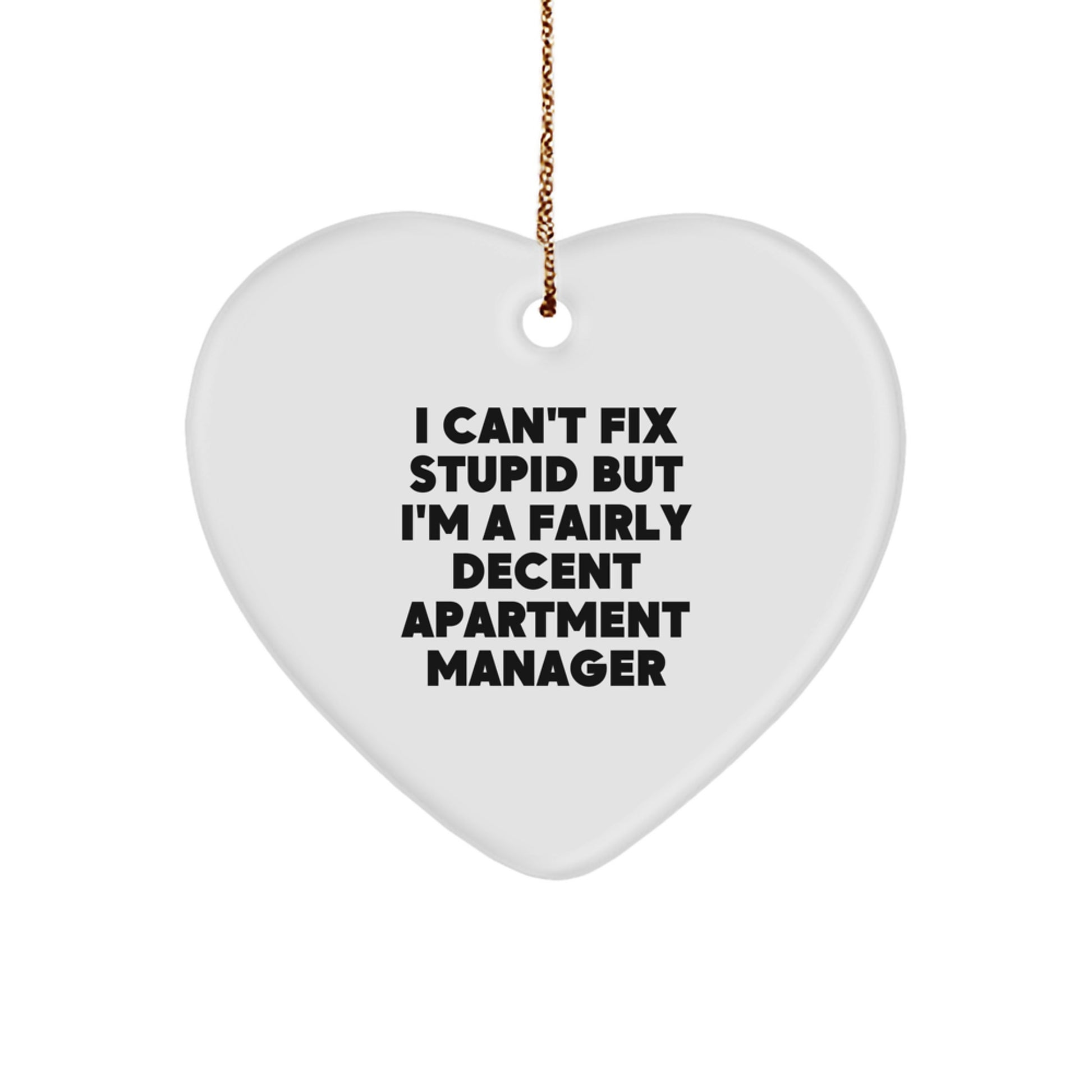 Funny Apartment Manager Heart Ornament Gifts for Men from Friends on Christmas Unique Ideas - Image 1