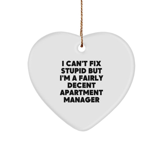 Funny Apartment Manager Heart Ornament Gifts for Men from Friends on Christmas Unique Ideas - Image 1