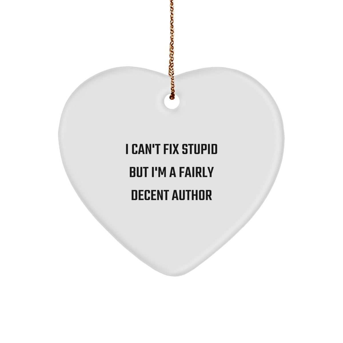 Author Christmas Ornament Sassy Novelty White Heart Gift for Friends - Image 1