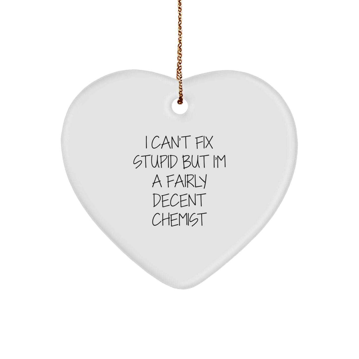 Funny Chemist Heart Ornament Gifts from Friends for Christmas Decorations - Image 1