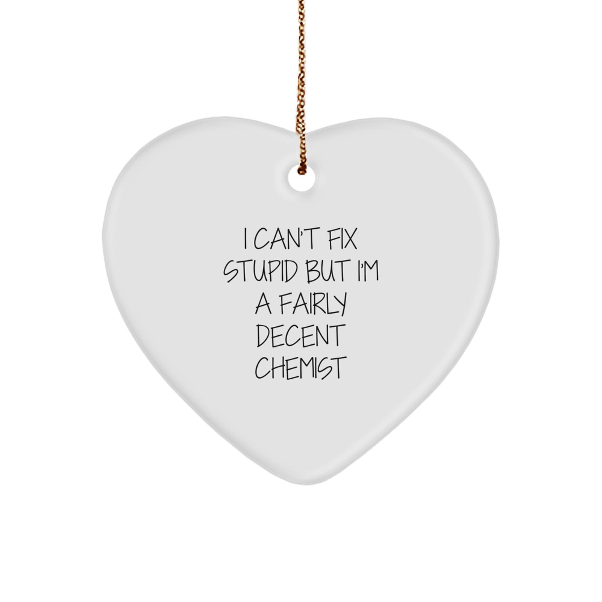 Funny Chemist Heart Ornament Gifts from Friends for Christmas Decorations - Image 1