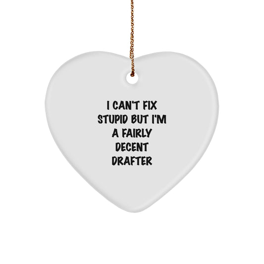 Witty Drafter Christmas Ornament for Friends Gift – Novelty Heart - Image 1