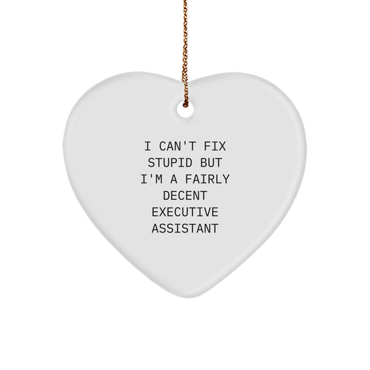 Funny Executive Assistant Heart Ornament Gifts from Friends and Family for Christmas Unique Presents - Image 1