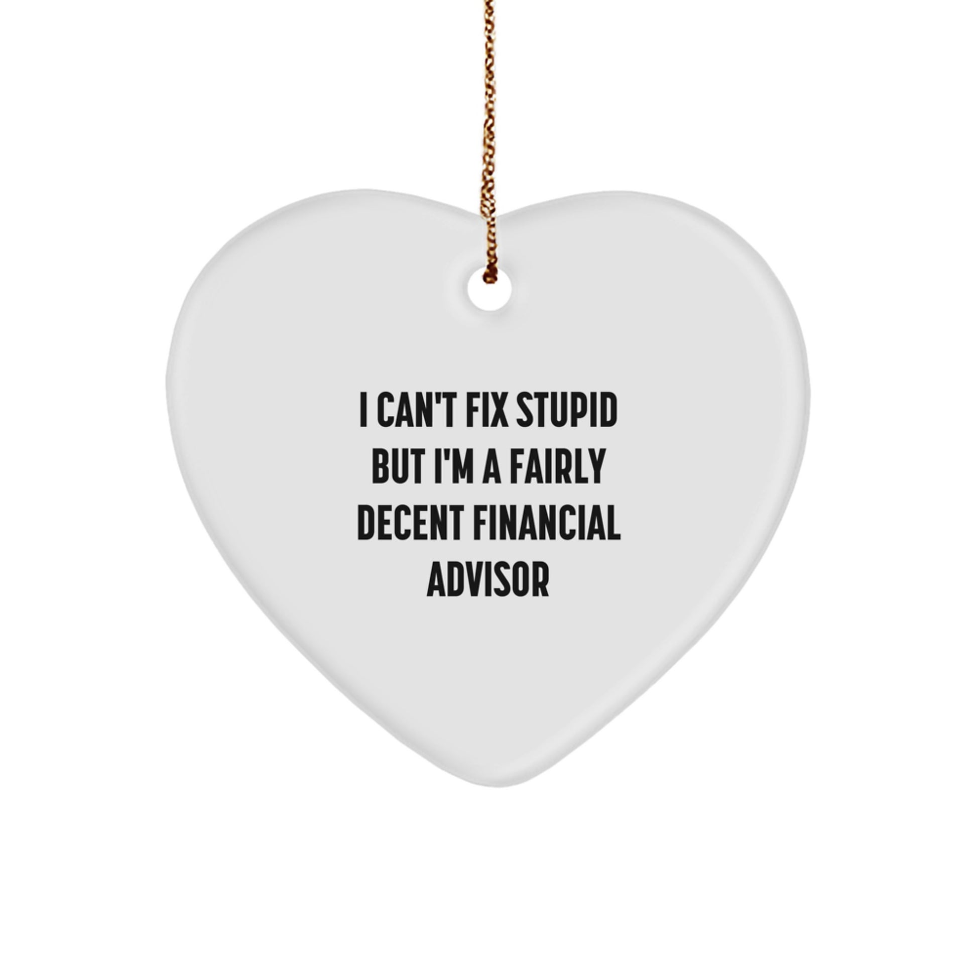Financial Advisor Heart Ornament for Coworkers Idea Christmas Gift - Image 1