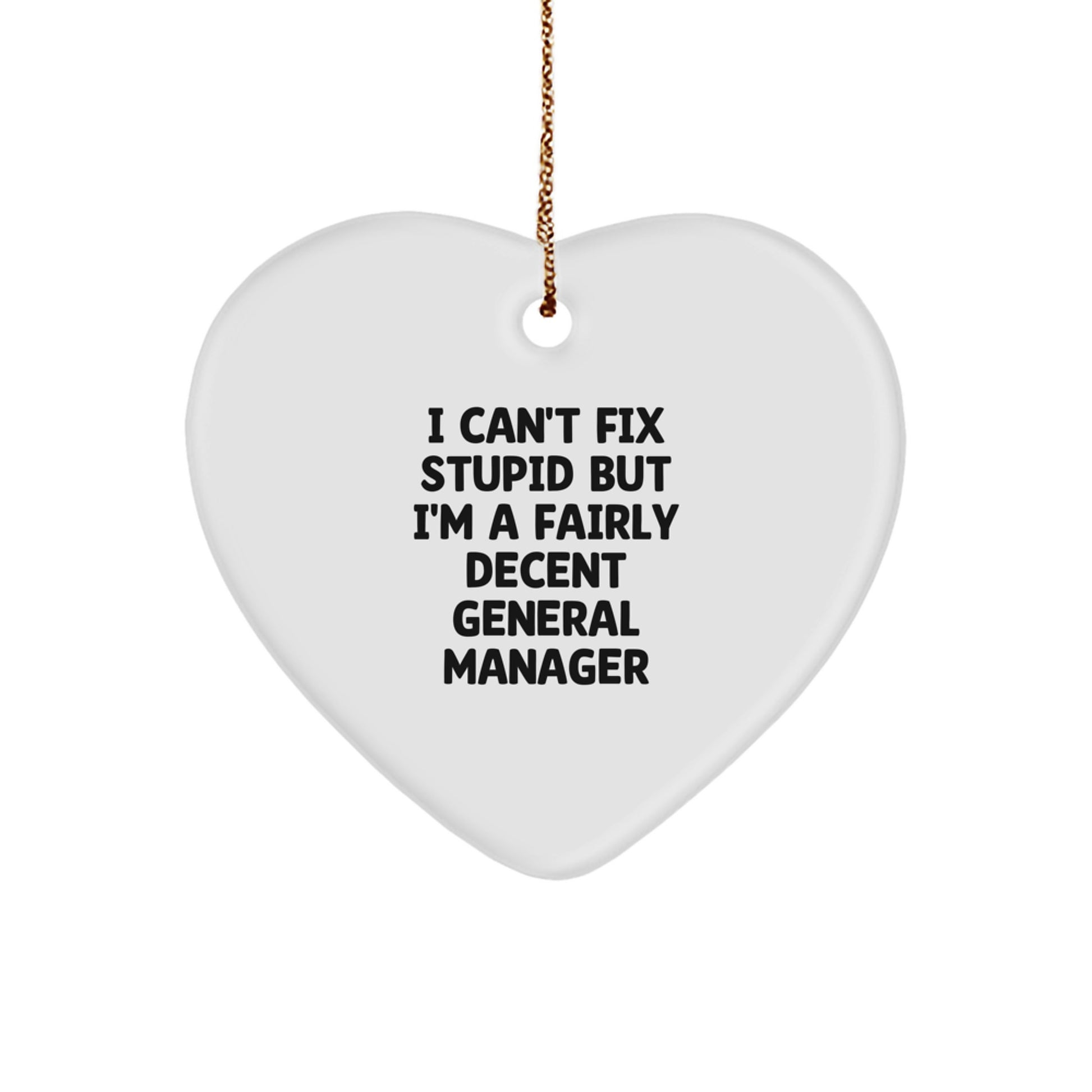 Funny General Manager Heart Ornament Gifts from Friends for Men, Christmas Unique Office Decor - Image 1
