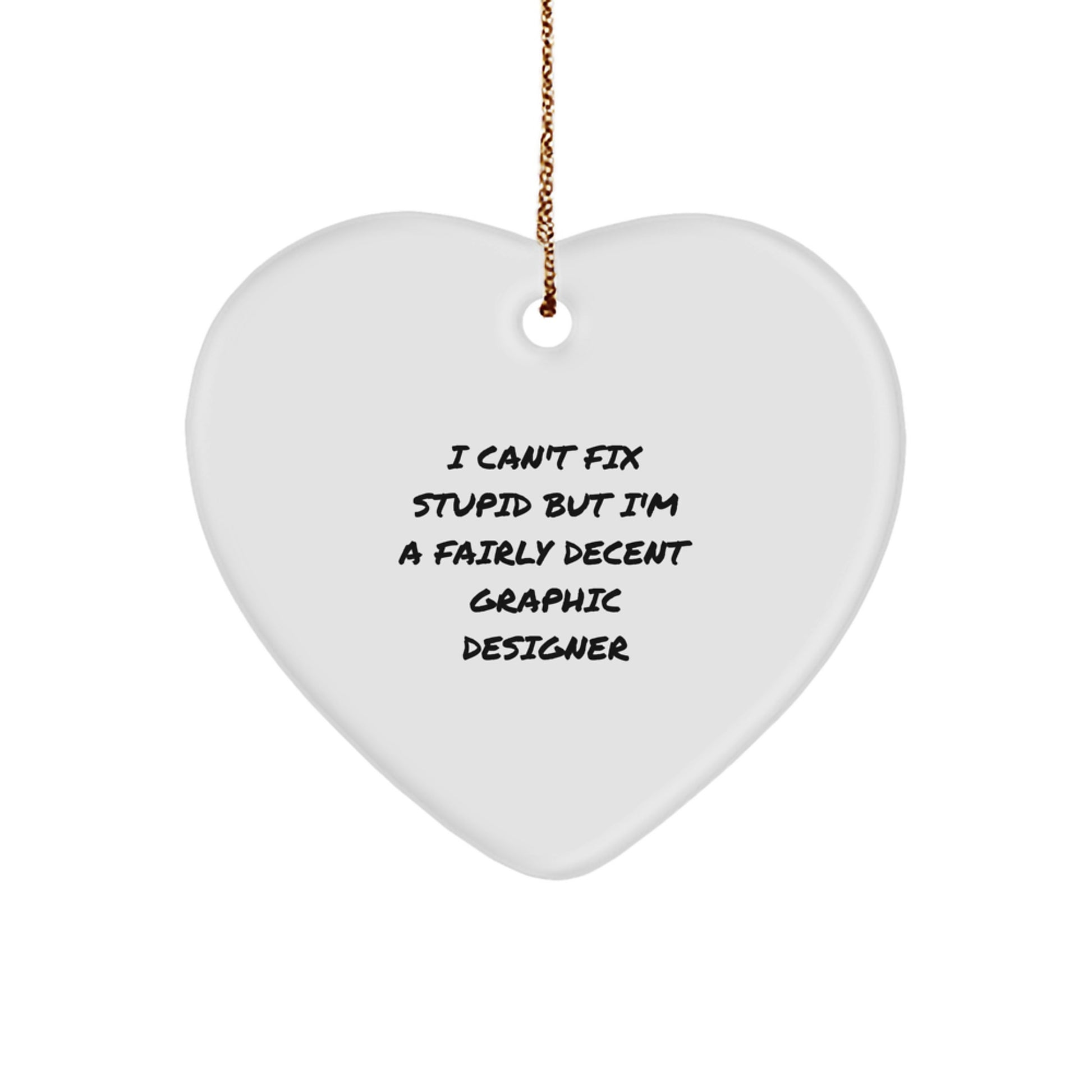 Graphic Designer Heart-Shaped Christmas Ornament Keepsake for Him Gift - Image 1