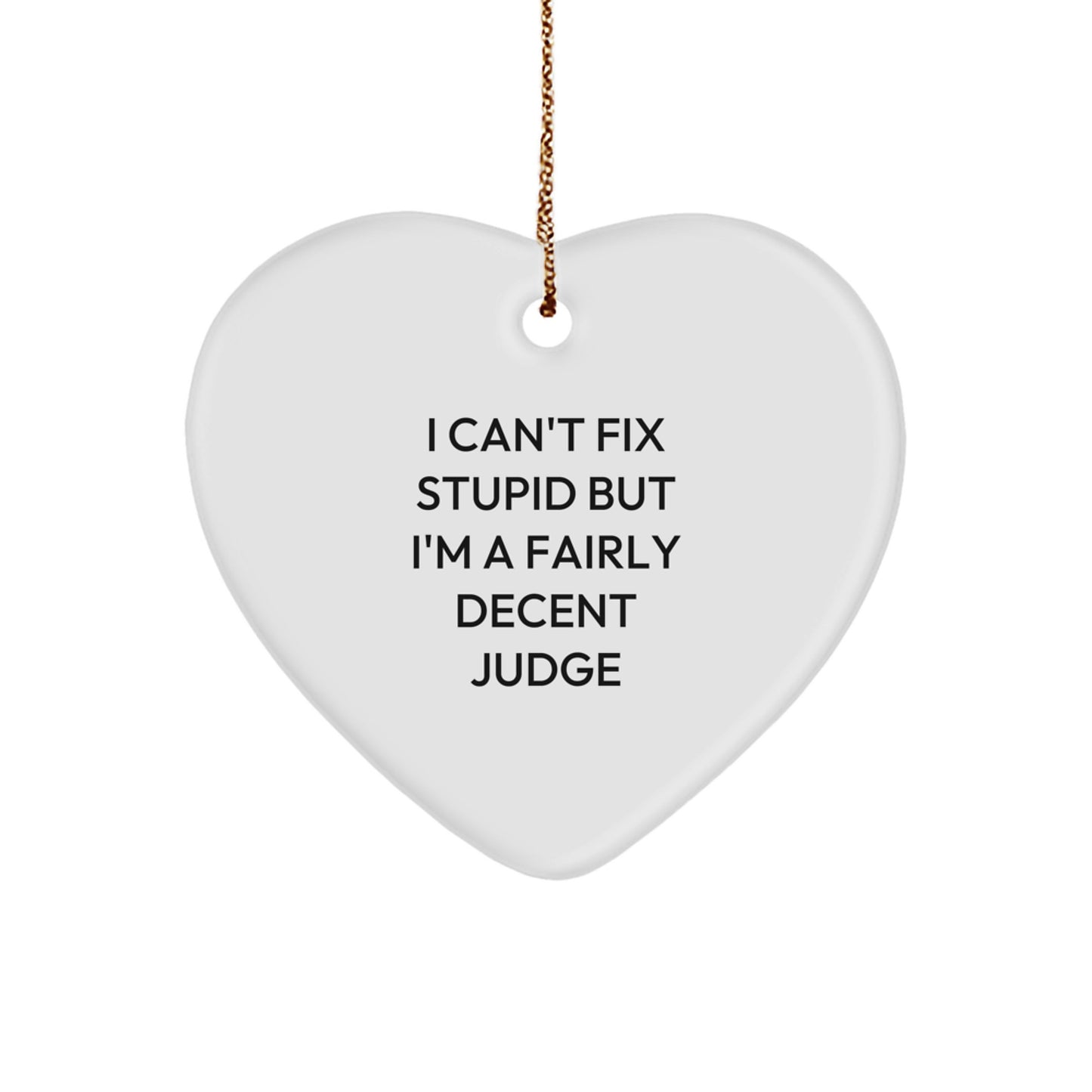 Funny Judge Heart Ornament Gifts from Men to Women for Christmas - Image 1